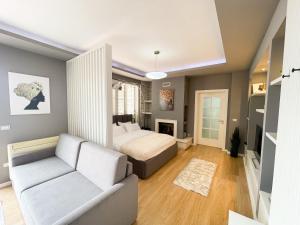 Χώρος καθιστικού στο Stadio apartments Shkoder