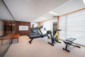 Fitness centrum a/nebo fitness zařízení v ubytování IntercityHotel Jingdezhen Taoxichuan