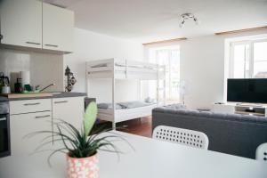 Η κουζίνα ή μικρή κουζίνα στο Nimbuzzz Apartments