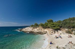 プーラにあるApartman Sunny Lenaの水辺のビーチにいる人々のグループ