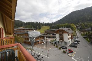 a view from a balcony of a town with buildings at Villa Madonna in Madonna di Campiglio