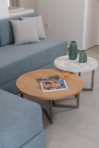 A seating area at Agia Anna Living