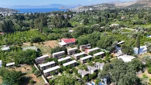 an aerial view of a house with trees at Gaia Tiny Houses Butik Hotel in Bodrum City