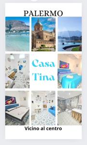 a collage of photos with the words palenino and csainaina at Casa Tina indipendente a 2 passi dal centro al foro italico e al nuovo porto marina bay in Palermo