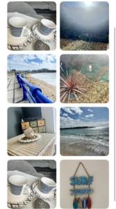 a collage of photos of a beach and the ocean at The Hideout in Trearddur