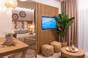 A bed or beds in a room at Nikos Studios