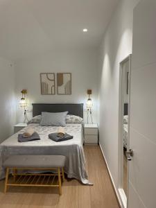 Katil atau katil-katil dalam bilik di Vivienda turística rural cerca de Bardenas y Senda Viva