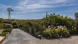 a garden with a windmill in the background at Kochab Sintra by LovelyStay in Sintra