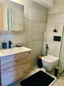 een badkamer met een toilet en een wastafel bij Bella Vista in Balíon
