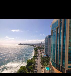 a view of the ocean from a building at Spectacular Condominium between the city and the sea in Santo Domingo