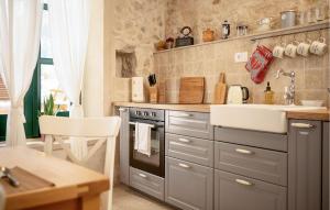 a kitchen with a sink and a stove at 1 Bedroom Gorgeous Home In Vrisnik in Vrisnik