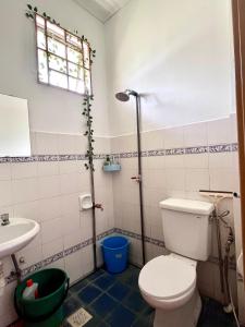 a bathroom with a toilet and a sink at Nana's Seremban 2 Homestay in Seremban