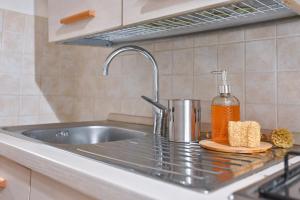 una encimera con fregadero y una botella de jabón en De Natura Partenope - Boutique Home, en Nápoles 43 fotos más