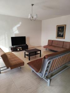 TV a/nebo společenská místnost v ubytování Afrodites sea view house