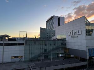 a view of a building with a sign on it at Vonn Apartment in Tallinn City Centre in Tallinn