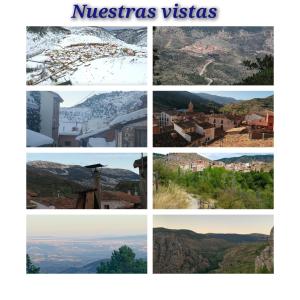 un collage de fotos de diferentes ciudades y pueblos en El Castillejo de Camarena de la Sierra, en Camarena de la Sierra