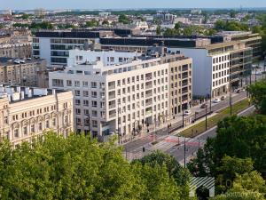 an aerial view of a city with buildings at Manu Park Premium Luxury by LookAp in Łódź