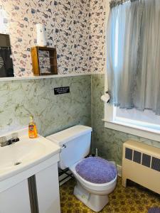 Baño pequeño con aseo y lavamanos en Pacifico's Place "B" en Hartford