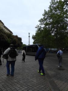 a group of people standing in front of a bus at B&B Le Miroir aux Fées Bordeaux in Bordeaux