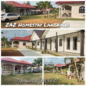 a collage of two pictures of a house at Zaz cottage Langkawi in Pantai Cenang