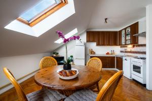 Kuchyň nebo kuchyňský kout v ubytování Apartmány u Vlašského dvora