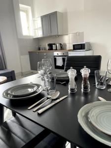 Η κουζίνα ή μικρή κουζίνα στο Gemütliches Apartment in der Nähe von Köln +13 φωτογραφίες