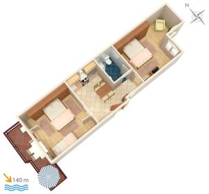 Plán poschodí v ubytovaní Apartments and rooms by the sea Brela, Makarska - 2752