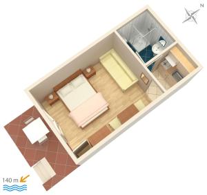 Posteľ alebo postele v izbe v ubytovaní Apartments and rooms by the sea Brela, Makarska - 2752