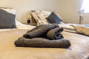 Postel nebo postele na pokoji v ubytování Apartmá Vrbice