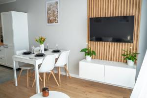 TV a/nebo společenská místnost v ubytování APARTAMENT SłONECZNY