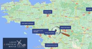 Un mapa de los lugares de interés de París con una lupa en Maison de 2 chambres proche A11 Ancenis, Logis du Château Rouge, en Mésanger 5 fotos más