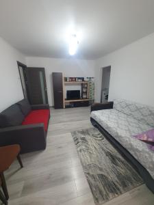 a living room with a bed and a couch at Apartament Beatrice in Năvodari