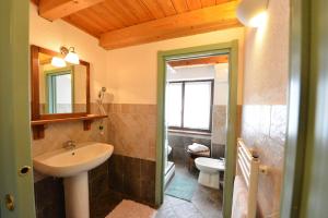 łazienka z umywalką i toaletą w obiekcie Residence Au Vieux Grenier w mieście Cogne +37 zdjęć