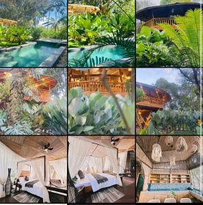 a collage of pictures of a resort with a pool at Alina Farm Resort- Two Bedroom Villa in Manolo Fortich +33 photos