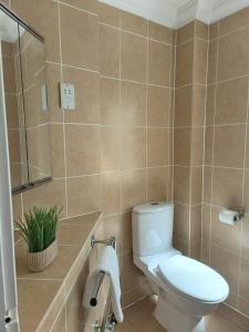ein Badezimmer mit einem WC und einer Pflanze darin in der Unterkunft Ghyll Rigg in Bowness-on-Windermere