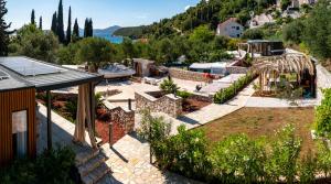 an aerial view of a garden with a house at Sun and Sky in Slano