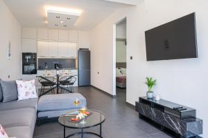 TV a/nebo společenská místnost v ubytování PNOẼ Luxury Apartments