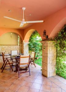 A patio or other outdoor area at La luna house