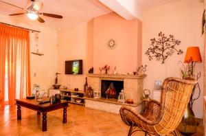 A television and/or entertainment centre at La luna house