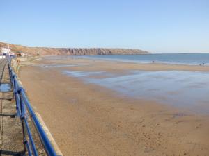 a view of the beach from the pier at Ivy in Filey