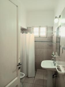 聖拉斐爾的住宿－Belen，一间带水槽、淋浴和卫生间的浴室