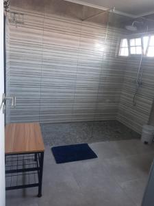 - une cabine de douche avec toilettes dans la chambre dans l'établissement Casa vicente, à Santa Cruz das Flores