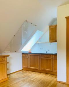 Kuchyň nebo kuchyňský kout v ubytování Apartments Grabenmühle