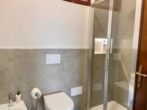 a bathroom with a shower and a toilet and a sink at MAL Portovenere Apartment in Portovenere +31 photos