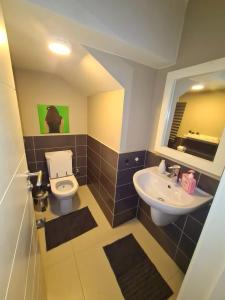 ハルガダにあるZee Havenのトイレと洗面台のある小さなバスルーム