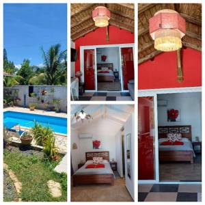 Postel nebo postele na pokoji v ubytování Charmant bungalow à Baie-Mahault avec piscine privée