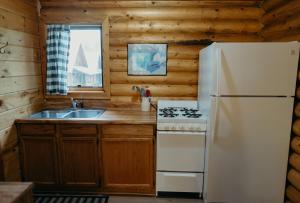 Kuchyň nebo kuchyňský kout v ubytování Alaska Cozy Cabins