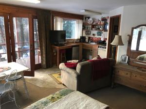TV a/nebo společenská místnost v ubytování Moose twin cabin