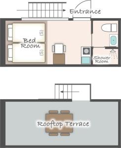 a floor plan of a small house at SEN RETREAT CHIKATSUYU - Kumano Kodo Gateway in Tanabe +41 photos