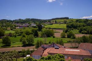 an aerial view of a village with houses and trees at Antoxos Sacra Home II in Chantada